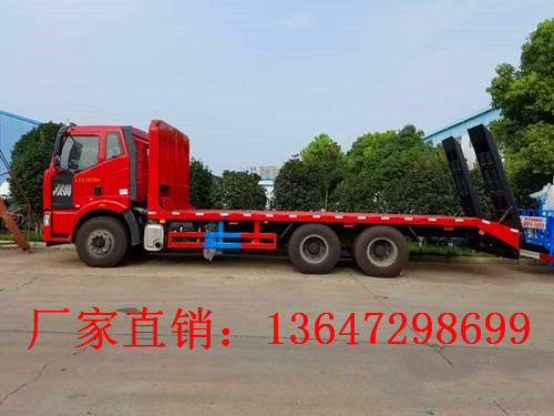 国六解放J6后八轮平板运输车
