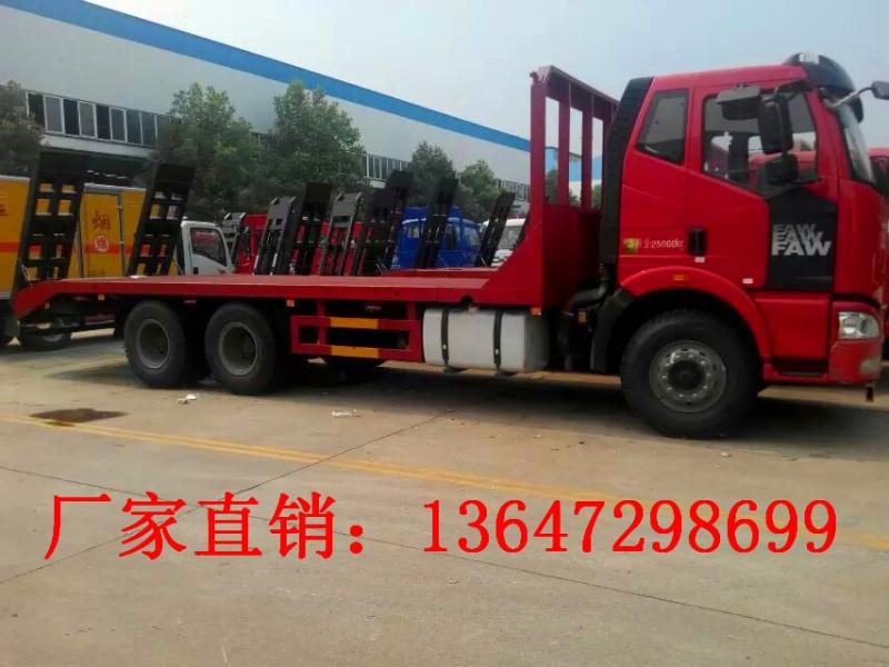 国六解放J6后八轮平板运输车