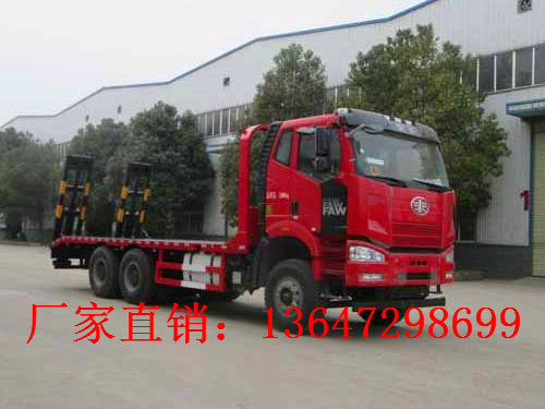 国六解放J6后八轮平板运输车