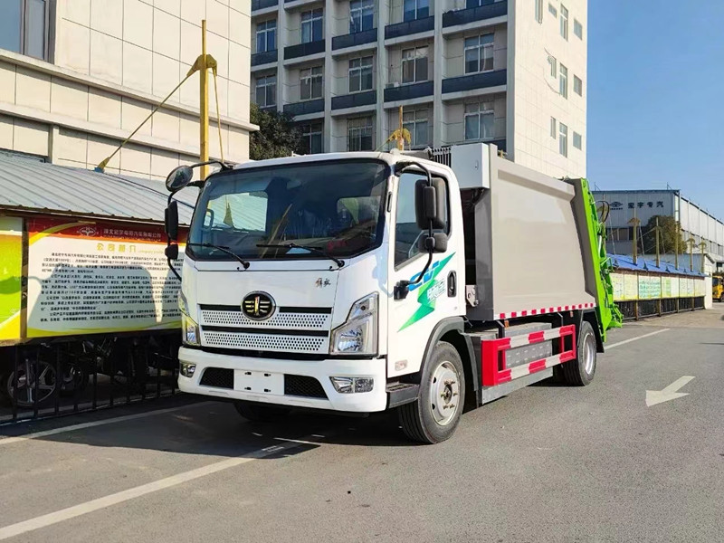 解放11吨纯电动压缩垃圾车-纯电动解放压缩垃圾车