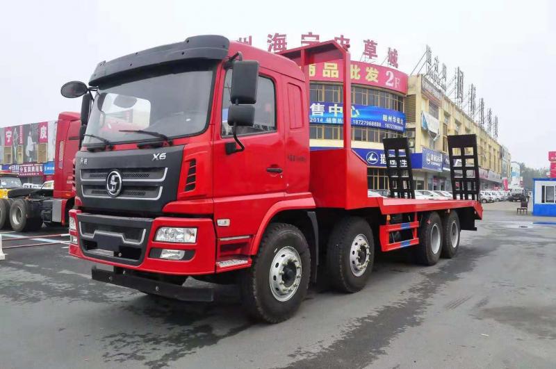 陕汽轩德前四后八平板运输车