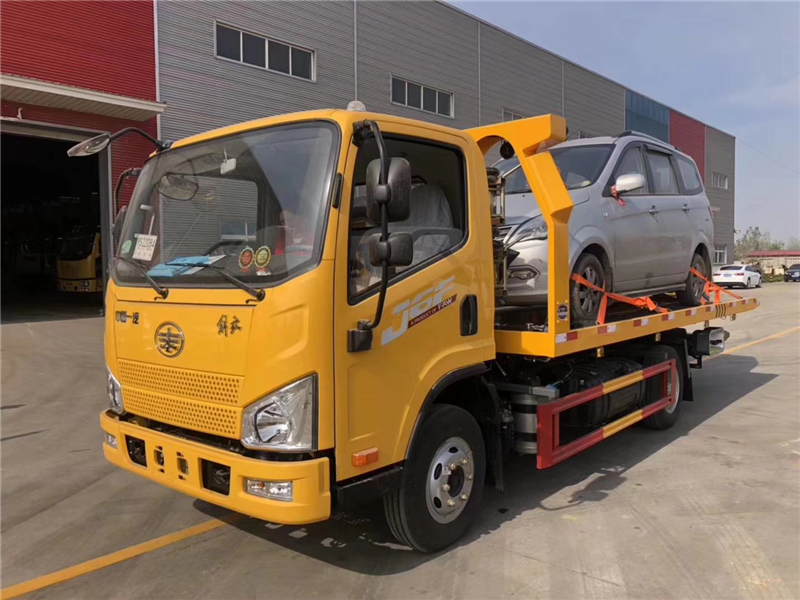 国六解放J6F蓝牌一拖二清障车