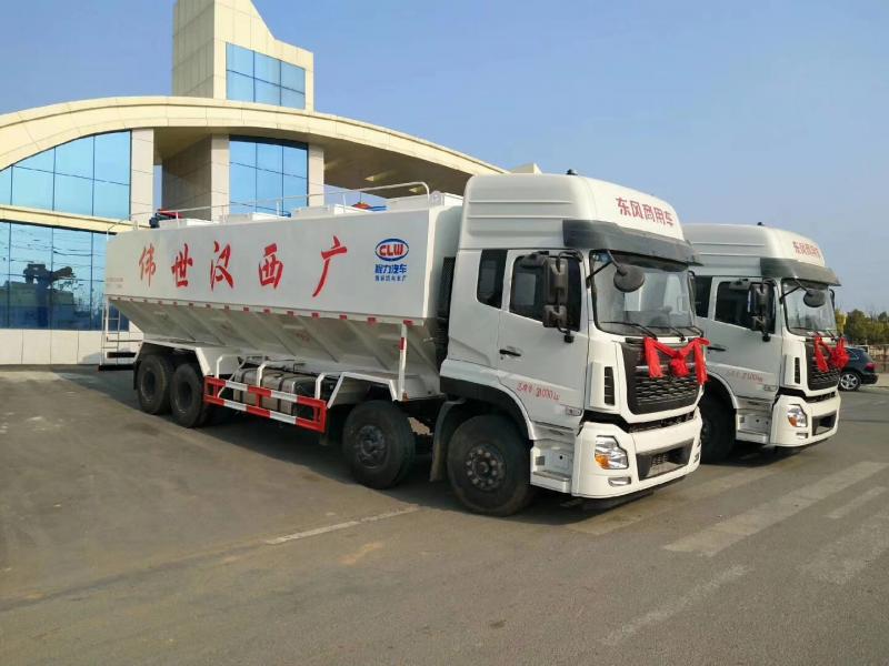 东风天龙前四后八饲料运输车/散装饲料运输车,饲料车厂家,东风天龙散装饲料运输车低价处理买家福利车型