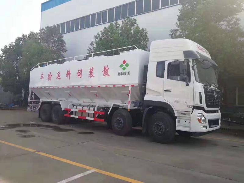东风天龙40方20吨散装饲料运输