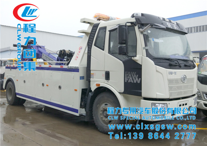 解放J6聯體清障車 220馬力
