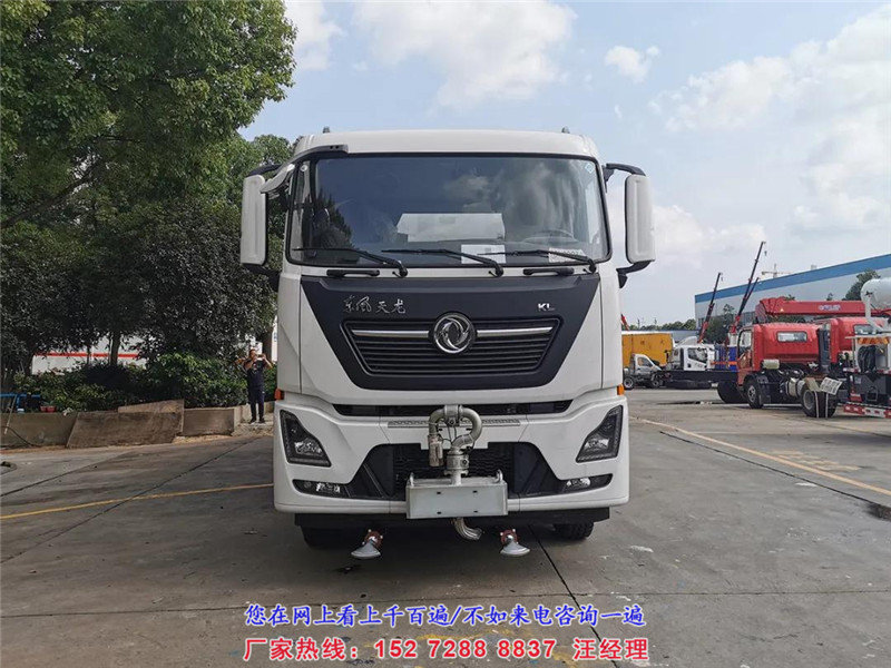 国六东风天龙后双桥抑尘车（16吨-方罐-选装60-120米雾炮）/抑尘车图片