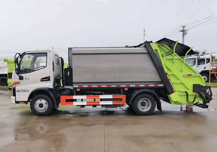 国六江淮V3后挂桶垃圾压缩车\6方垃圾中转运输车