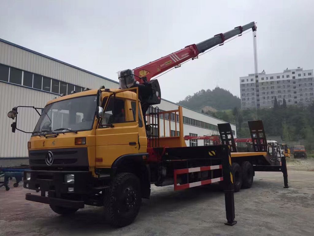东风 后双桥 平板 随车起重运输车