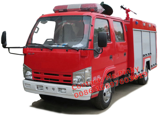 ISUZU ELF Small Fire Trucks 2Tons Fire Fighting Water Truck