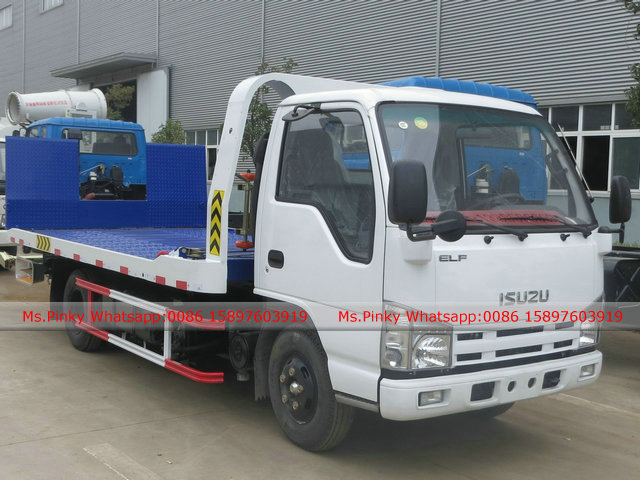 ISUZU Wrecker Truck ELF Flat Bed Towing Trucks 