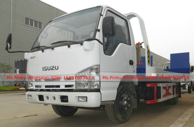 ISUZU Wrecker Truck ELF Flat Bed Towing Trucks 