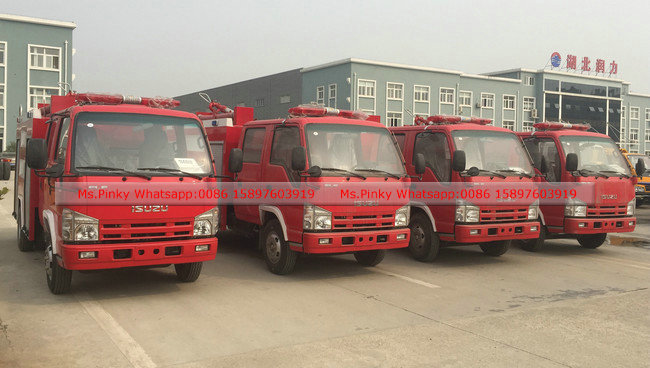 4 units ISUZU 100P Fire Trucks with Water and Foam Tank Export to Myanmar