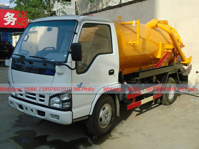 ISUZU Vacuum Trucks 3000Liters to 4000Liters Sewage Suction Truck 