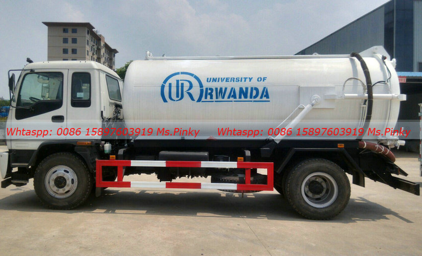 ISUZU FTR Septic Emptying Trucks 10000Liters Vacuum Sewage Tank Truck 