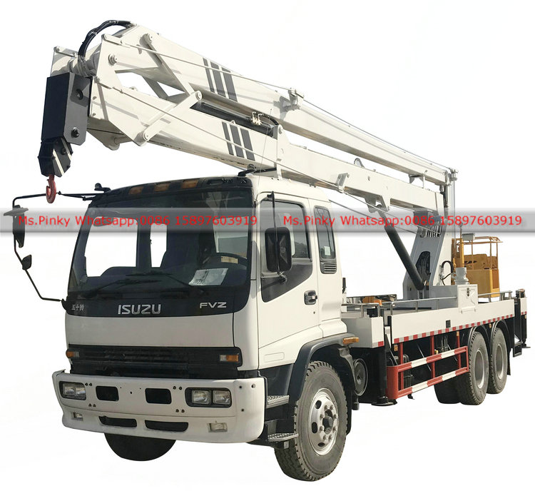 ISUZU FVZ Truck Mounted Aerial Lift Platform 24meter For Outdoors Maintenance Work
