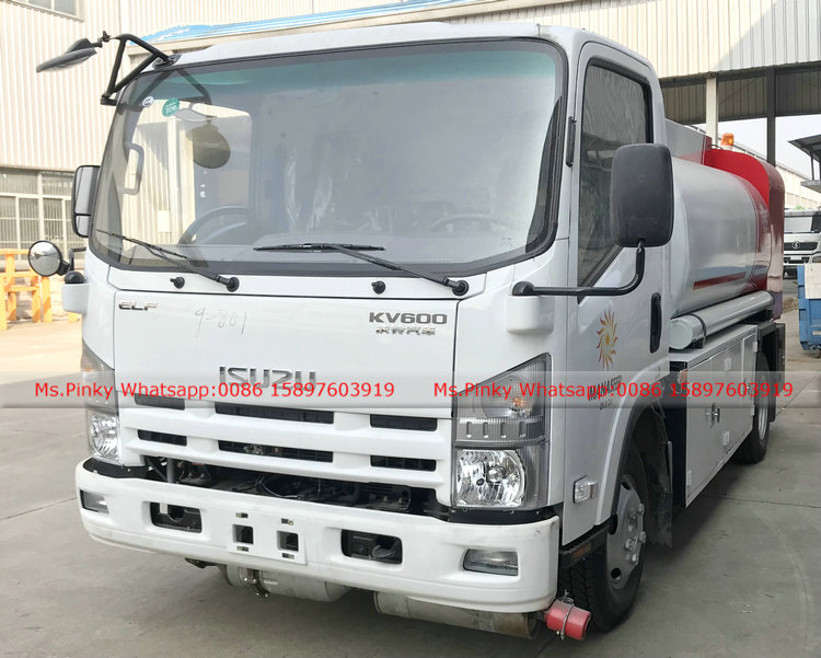 ISUZU ELF 190HP Petrol Diesel Transport Truck Fuel Oil Delivery Trucks with Mobile Dispenser