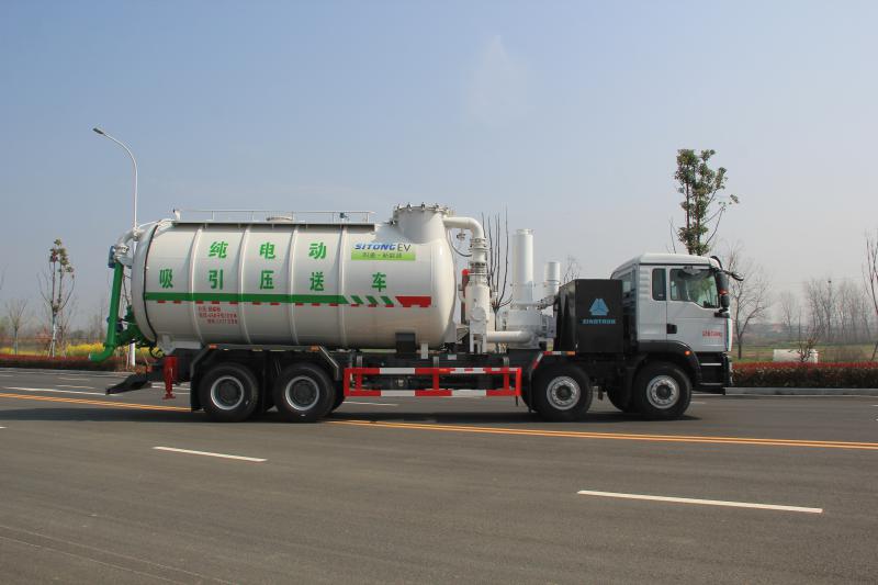 汕德卡纯电8×4吸引压送车