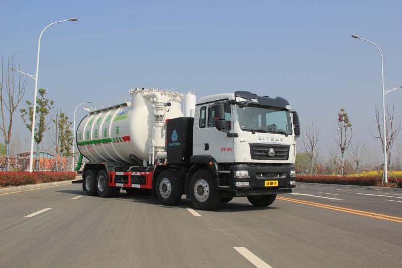汕德卡纯电8×4吸引压送车