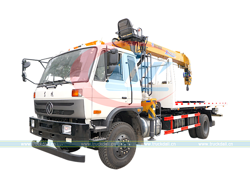 6T Flatbed Wrecker With Crane Dongfeng 1
