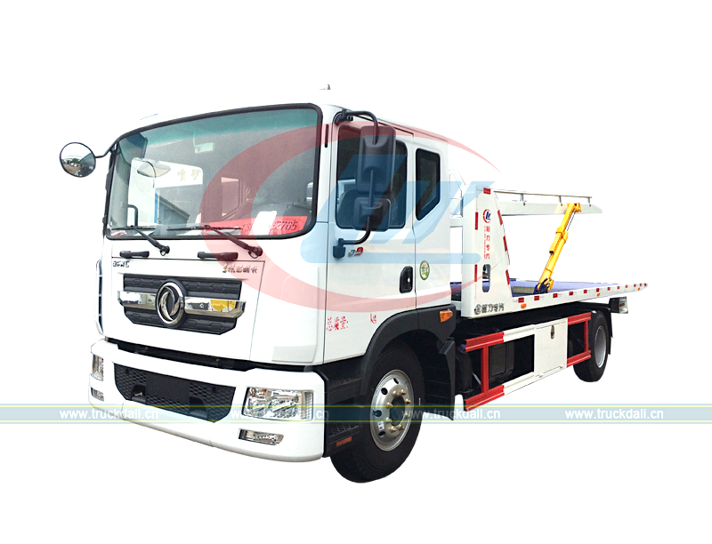 Double Flatbed Wrecker Truck Dongfeng