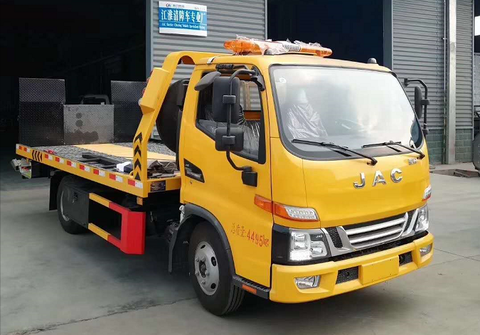 江淮骏铃平板一拖二蓝牌清障车 江淮骏铃平板一拖二蓝牌清障车
