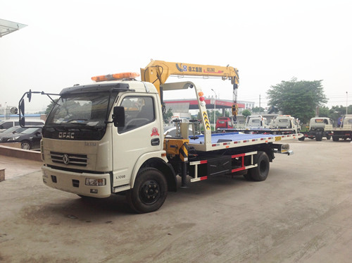 东风多利卡一拖二清障车|多利卡随车吊清障车